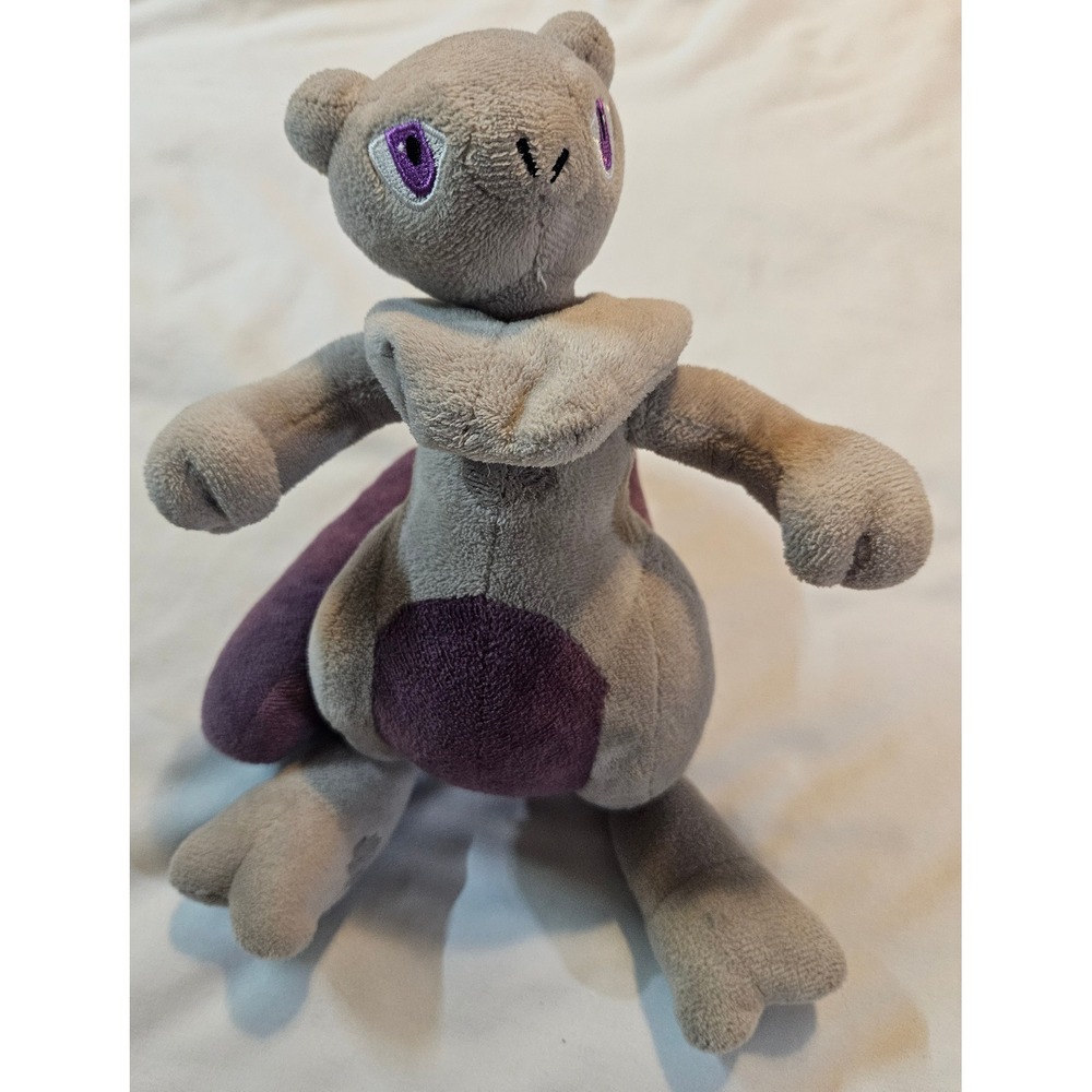 Pokemon Mewtwo Plush Stuffed Animal Toy Grey Purple 10.5 Inch Legendary Pokemon